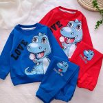 Girls' and boys' blouse and trousers, sizes 35 to 50