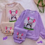 Girls' and boys' blouse and trousers, sizes 40 and 45