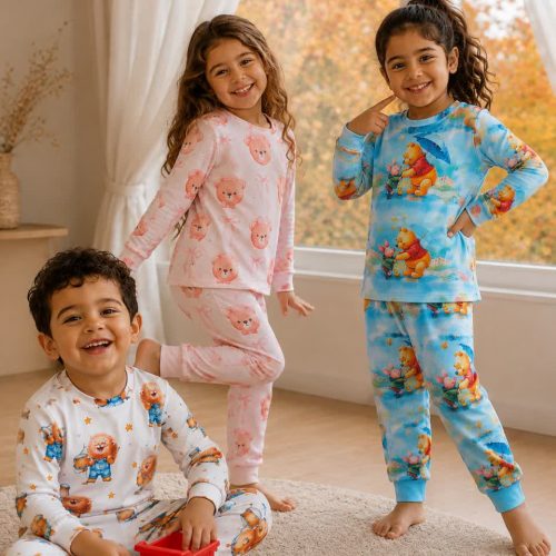 Girls' and boys' tops and trousers, sizes 35 to 50