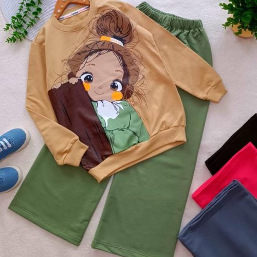 Girls' blouse and trousers, ages 5 to 9