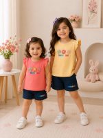 Girls' tank top and shorts set (ages 1 to 5)