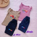 Girls' tank top and shorts set (ages 1 to 5)