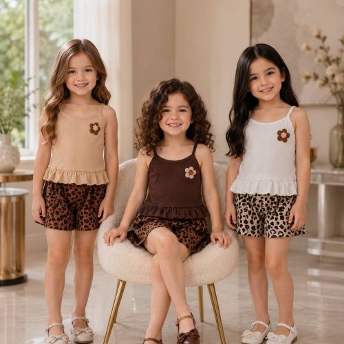 Girls' tank top and shorts set (ages 1 to 5)