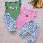 Girls' tank top and shorts set (ages 1 to 5)
