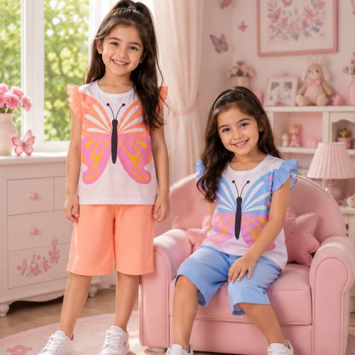 Girls' tank top and shorts set, sizes 35 to 45