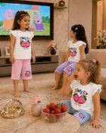 Girls' tank top and shorts set, sizes 45 and 50