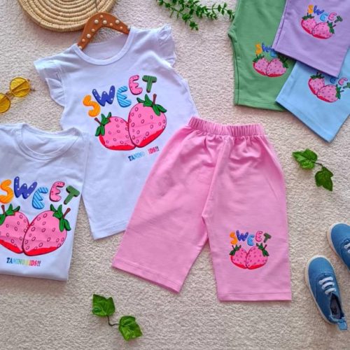 Girls' tank top and shorts set, sizes 45 and 50
