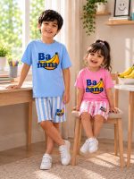 T-shirts and shorts for girls and boys, sizes 40 to 55