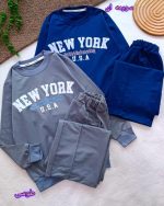Girls' and boys' blouse and trousers, sizes 55 to 70