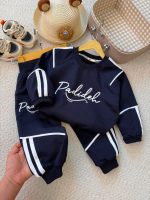 Girls' and boys' blouse and trousers, sizes 60 and 65