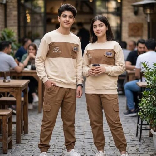 Girls' and boys' blouses and trousers, sizes 40 to 60