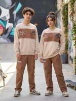 Girls' and boys' blouses and trousers, sizes 40 to 60