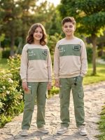 Girls' and boys' blouses and trousers, sizes 40 to 60