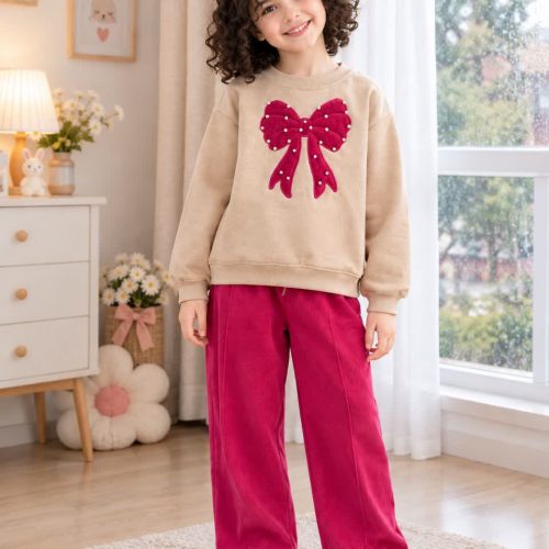 Girls' blouse and trousers, ages 3 to 11