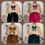 Girls' blouse and trousers, ages 3 to 11