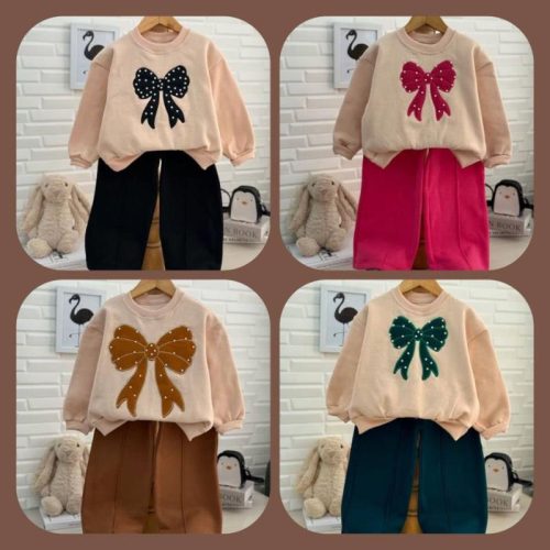Girls' blouse and trousers, ages 3 to 11