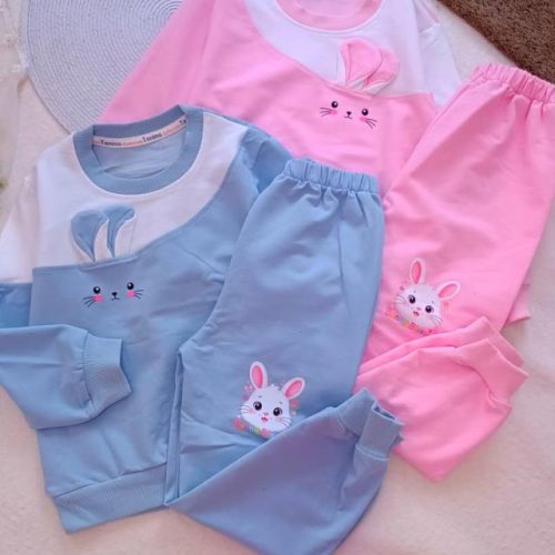 Girls' blouse and trousers, ages 3 to 7
