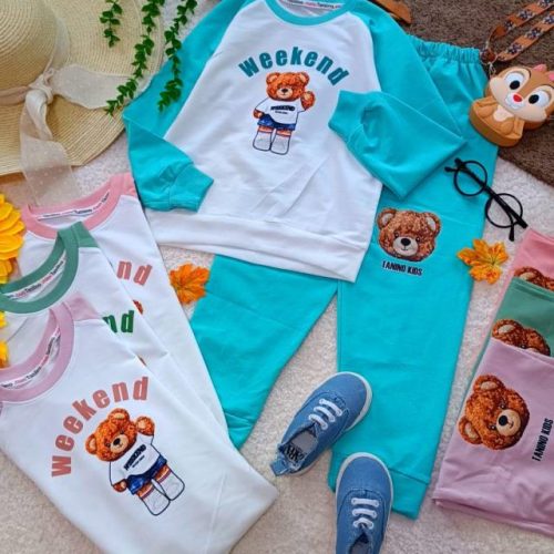 Girls' blouse and trousers, ages 4 to 11