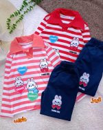 Girls' blouse and trousers, ages 4 to 7