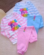 Girls' blouse and trousers, ages 4 to 7