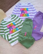 Girls' blouse and trousers, ages 4 to 7