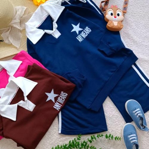 Girls' blouse and trousers, ages 5 to 12