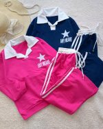 Girls' blouse and trousers, ages 5 to 12