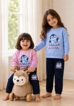 Girls' blouse and trousers set, ages 1 to 4