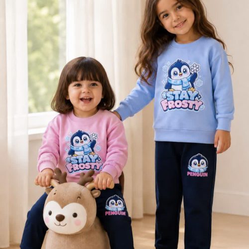Girls' blouse and trousers set, ages 1 to 4