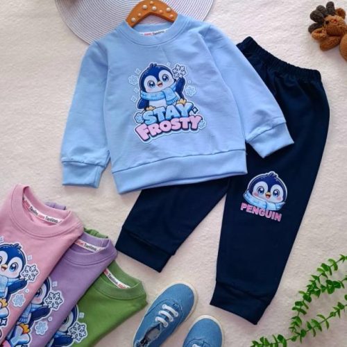 Girls' blouse and trousers set, ages 1 to 4