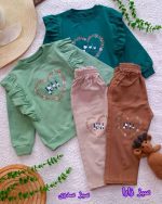 Girls' blouse and trousers, sizes 35 to 60