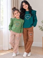 Girls' blouse and trousers, sizes 35 to 60