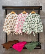 Girls' blouse and trousers, sizes 55 to 65