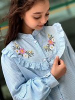 Girls' blouse, sizes 60 to 70