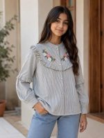 Girls' blouse, sizes 60 to 70