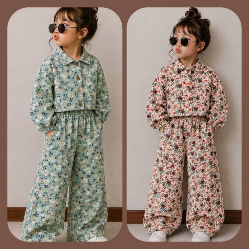 Girls' crop top and trousers, sizes 50 to 65 (12) Girls' crop top and trousers, sizes 50 to 65