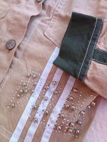 Girls' denim suit (jacket and trousers), ages 4 to 15
