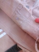 Girls' denim suit (jacket and trousers), ages 4 to 15