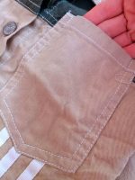 Girls' denim suit (jacket and trousers), ages 4 to 15