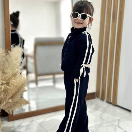 Girls' sweatshirt and trousers, ages 3 to 10