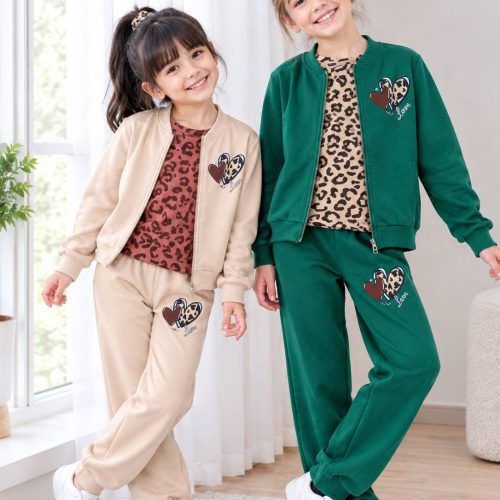 Girls' sweatshirt and trousers, sizes 35 to 55