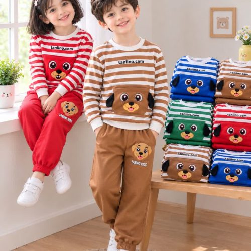 Blouse and trousers for girls and boys, sizes 35 to 45