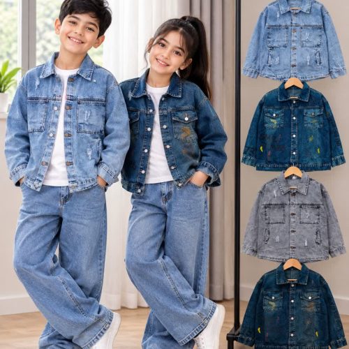 Denim jackets for girls and boys, sizes 55 to 70