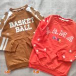 Girls' and boys' blouse and trousers sets, sizes 35 to 65