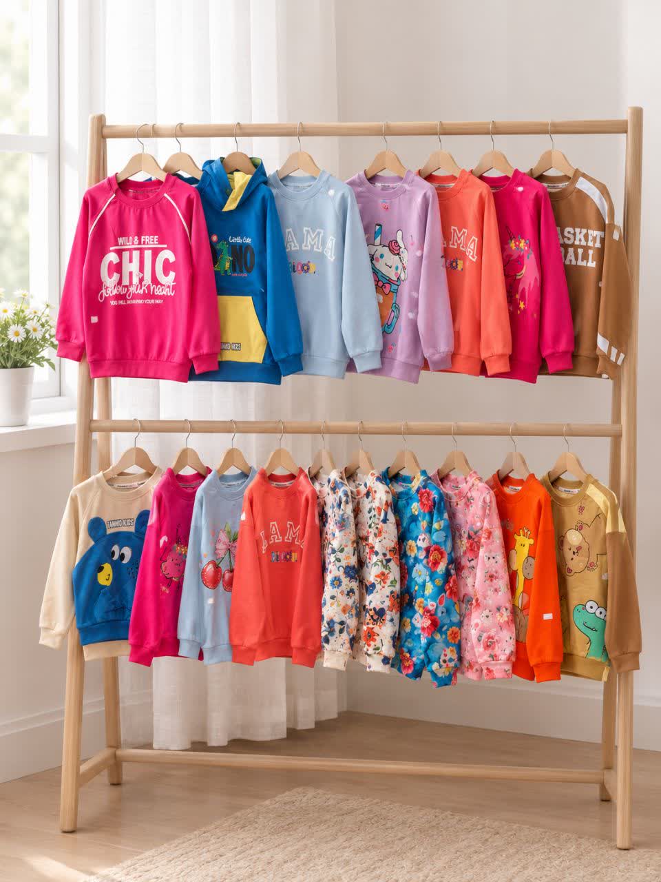 Girls' and boys' blouse and trousers sets, sizes 35 to 65 (9)