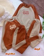 Girls' and boys' blouse and trousers, sizes 45 to 60