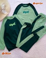 Girls' and boys' blouse and trousers, sizes 45 to 60