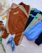 Girls' and boys' blouse and trousers, sizes 45 to 60