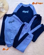 Girls' and boys' blouse and trousers, sizes 45 to 60