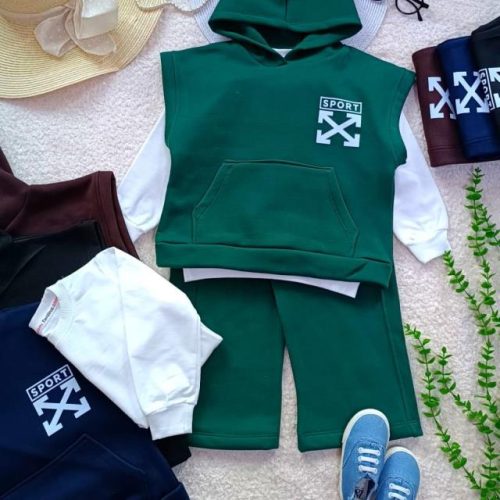 Girls' and boys' hoodie and trousers, sizes 45 to 60